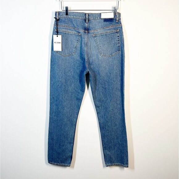 Re/Done NWT Women’s Size 29 Straight Leg Blue 70’s Jeans Studs Moonstruck $495 - Picture 6 of 16